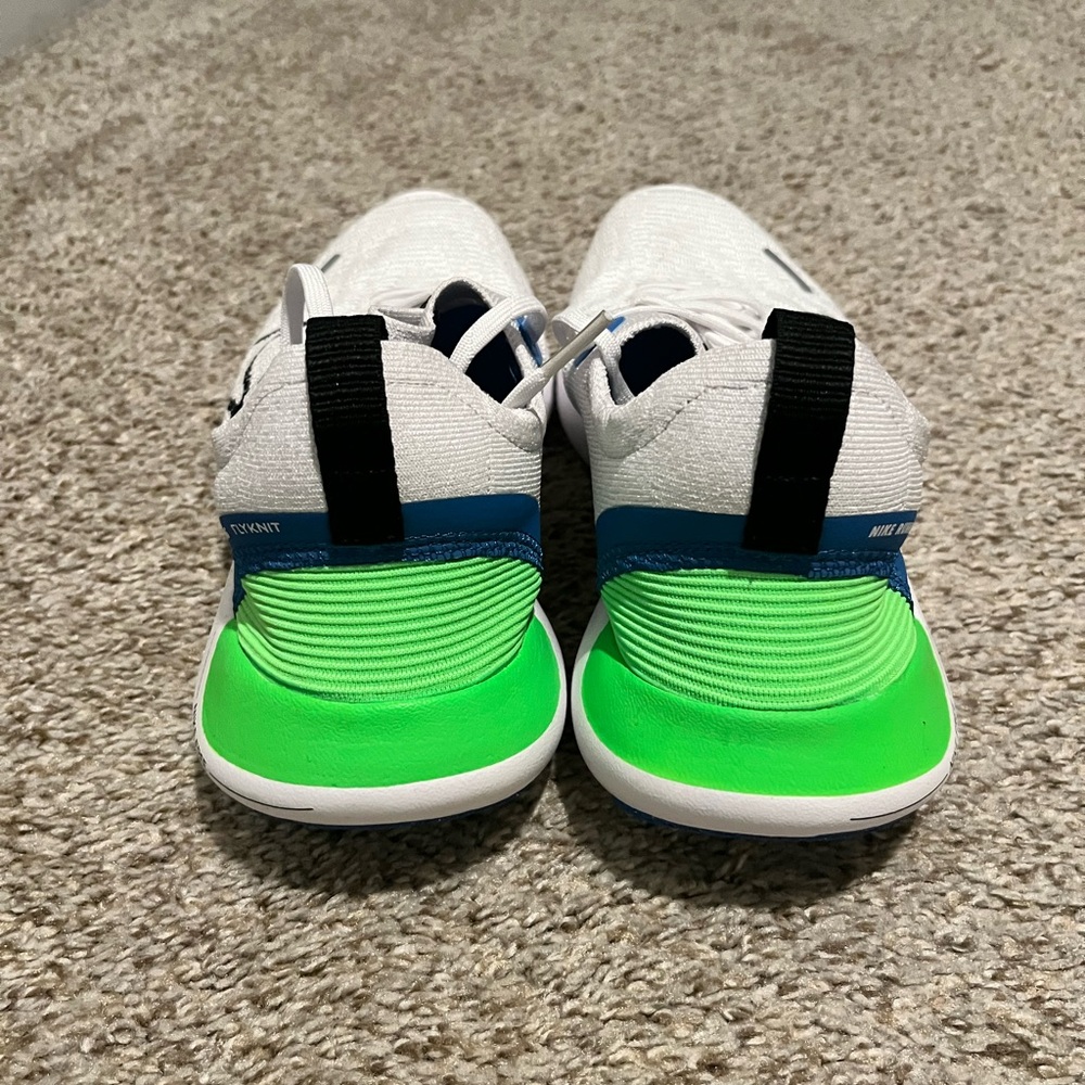 Nike Mens White Sneakers with Black, Green, and Blue Highlights - Picture 5 of 5